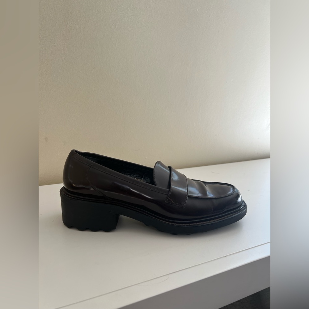 Robert Clergerie Dark Brown Chunky Heel Loafers - Picture 2 of 11